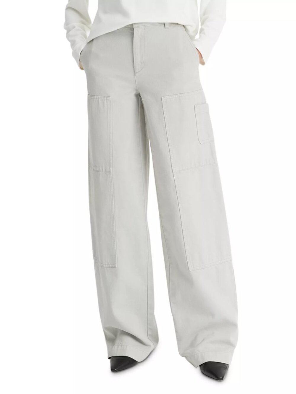BNWT Vince mid-rise utility twill pants in Stone Grey